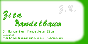 zita mandelbaum business card